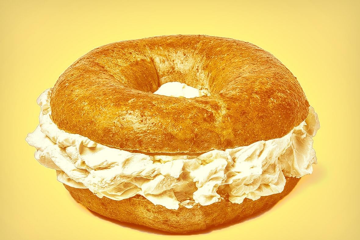 Bagel Overstuffed with Cream Cheese