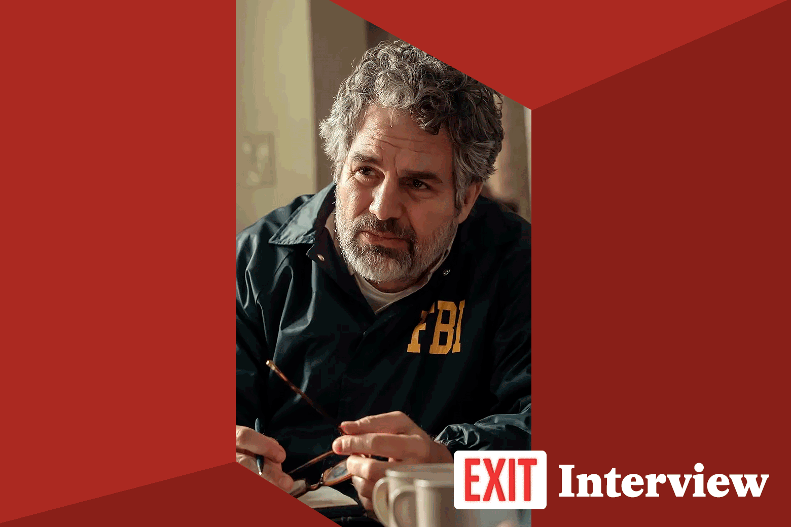 Mark Ruffalo in Task, with text in the corner that says 