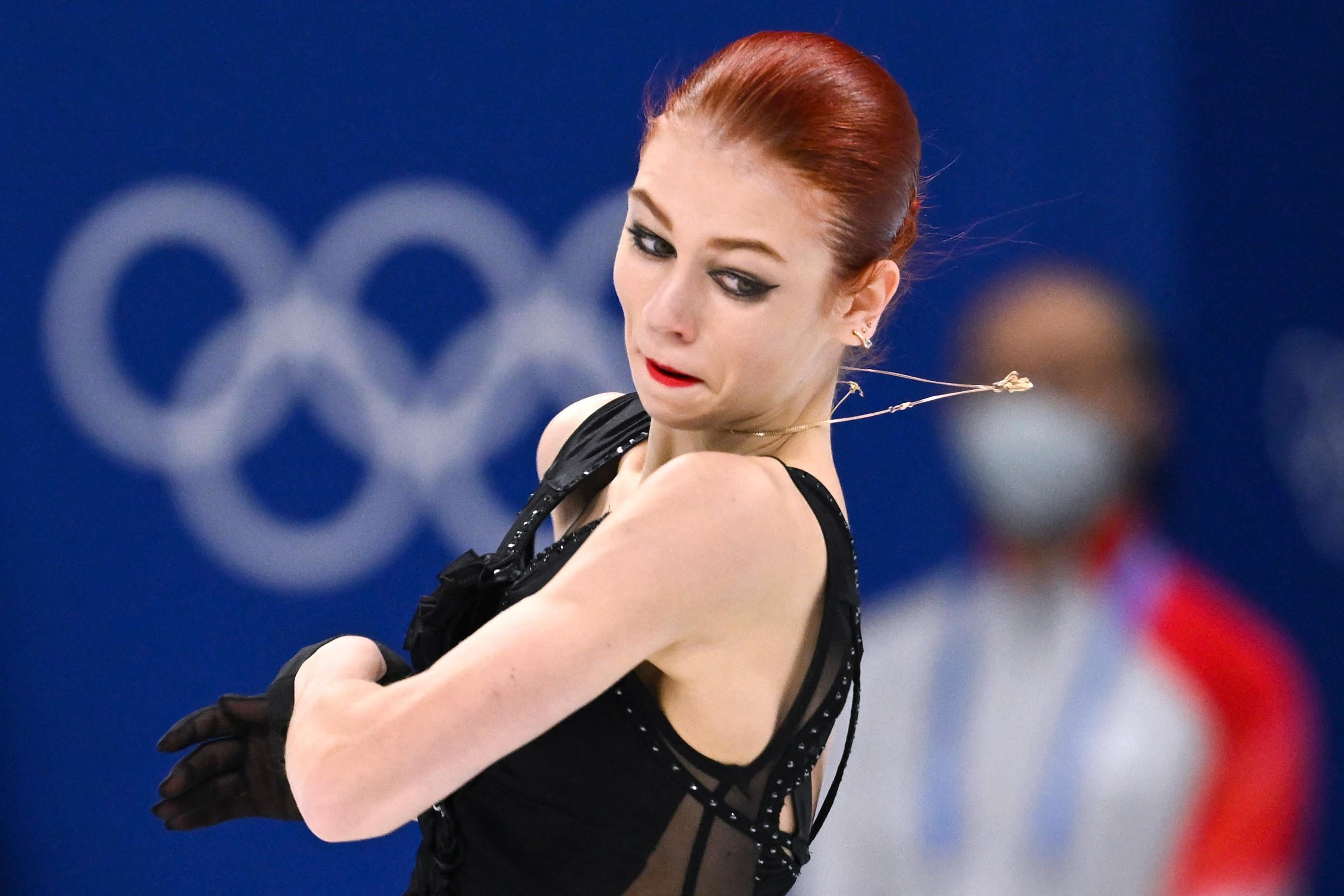 Trusova midspin during her long program