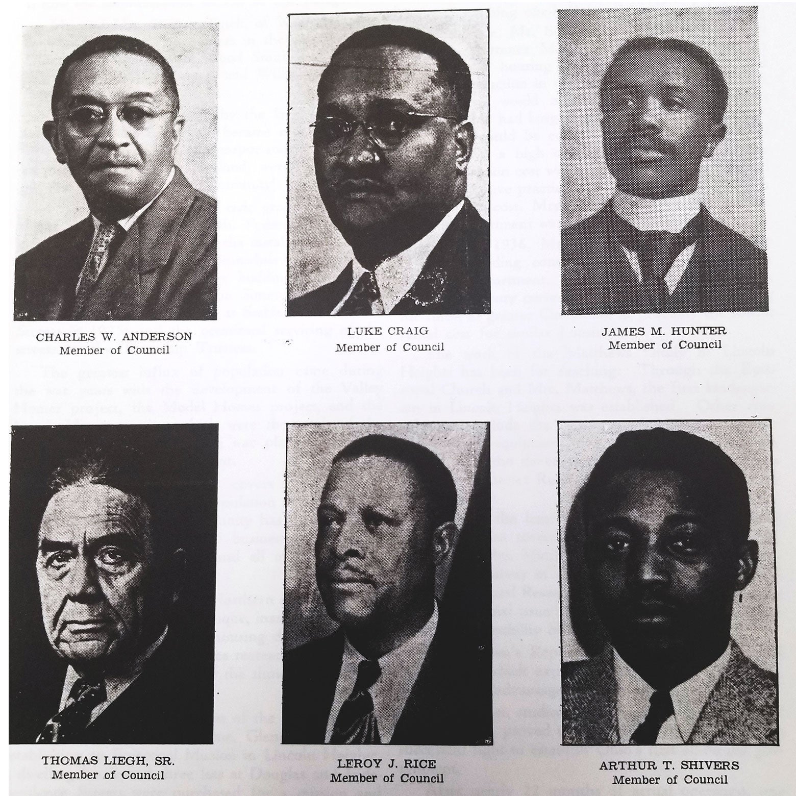 A set of six headshots of Black men.
