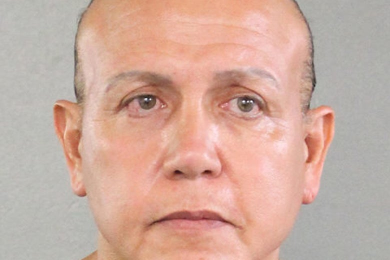 An undated mugshot of Cesar Sayoc, the pipe bombing suspect
