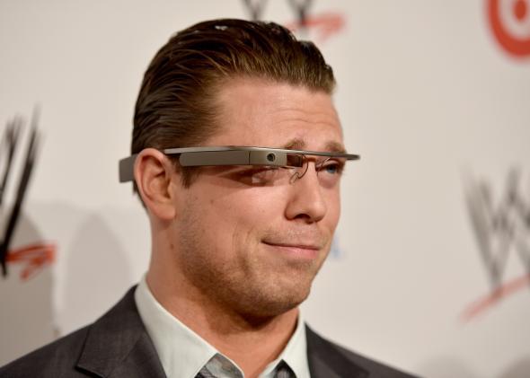 The Miz wearing Google Glass