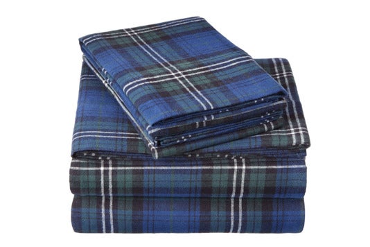 Plaid Pinzon velvet flannel sheet set.