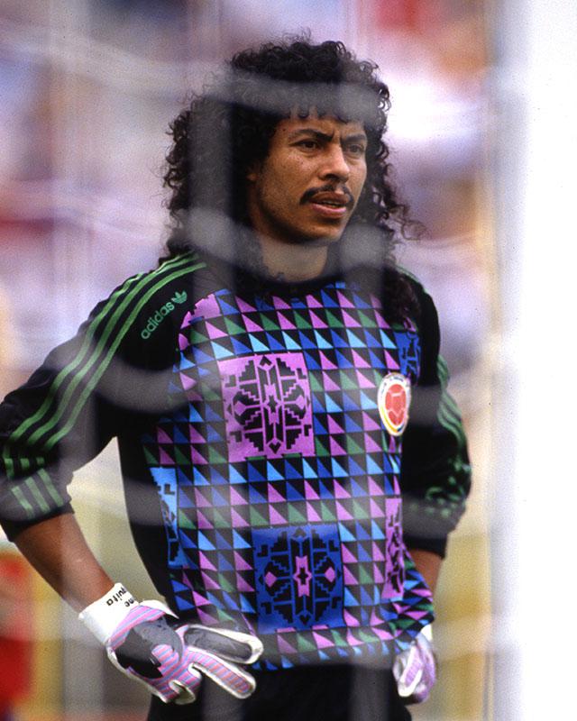 Colombian goalkeeper Rene Higuita, June 1990.