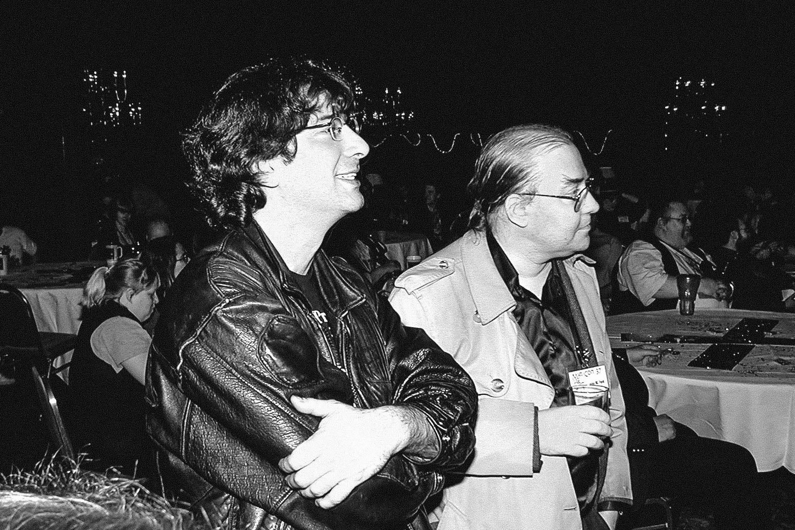 Neil Gaiman and John M. Ford in 2002