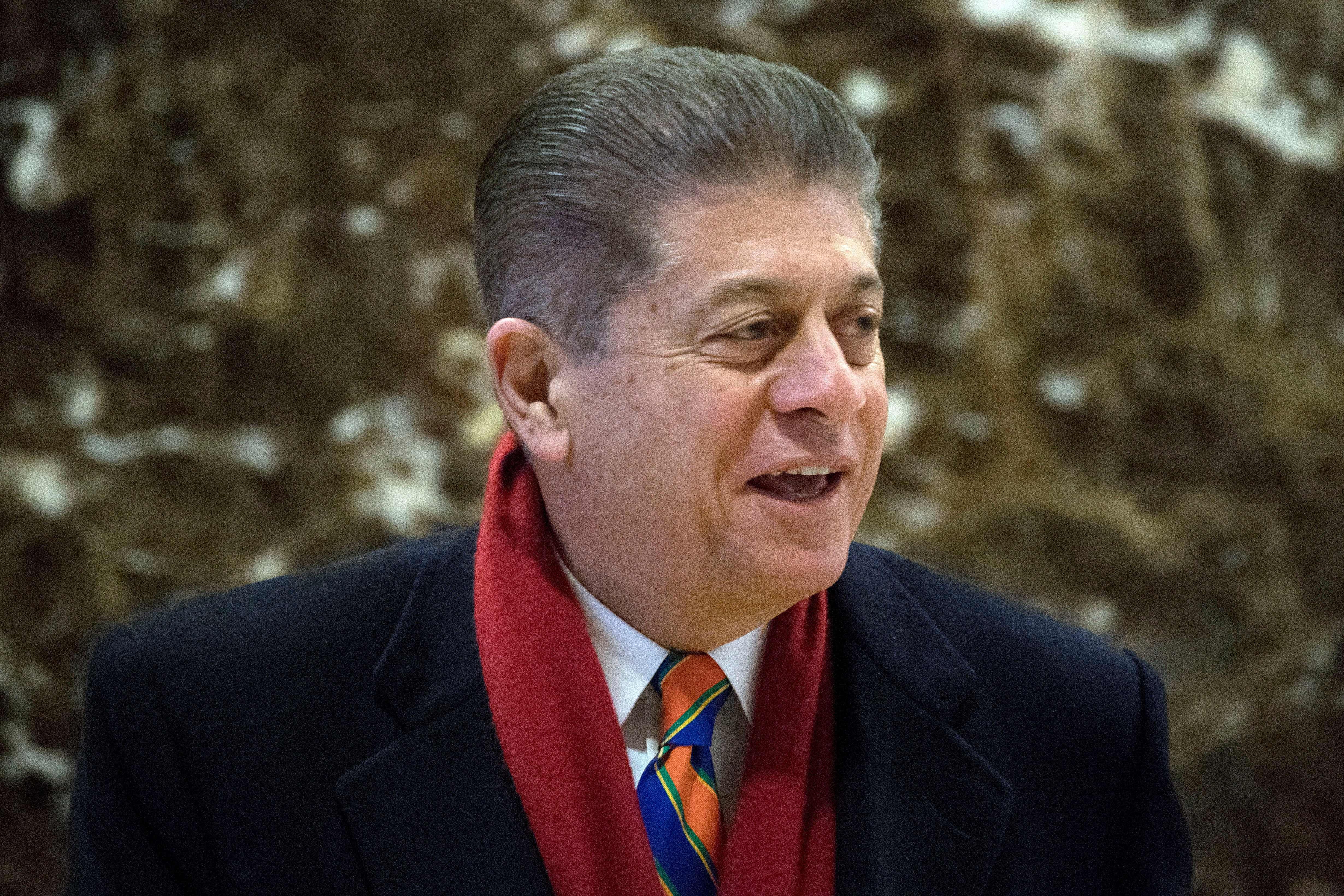 Judge Andrew Napolitano, the senior judicial analyst for Fox News, arrives at Trump Tower in New York on December 15, 2016.