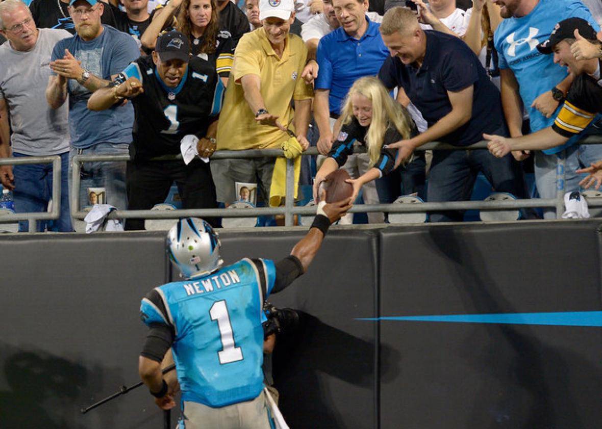 Cam Newton gives the ball to a kid after every touchdown. Here’s how to