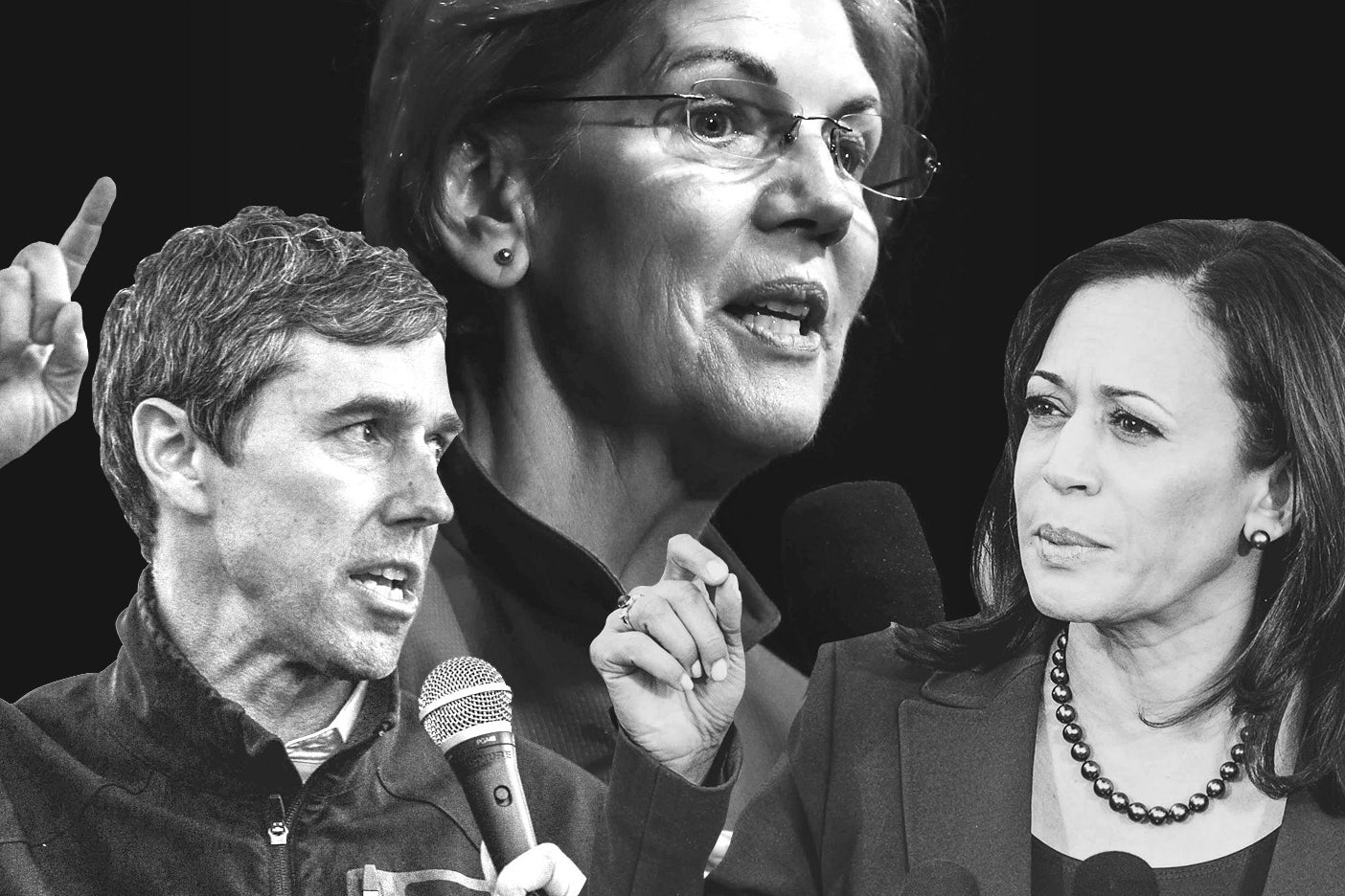 Beto O'Rourke, Elizabeth Warren, Kamala Harris