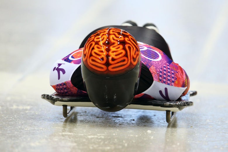 SOCHI, RUSSIA - FEBRUARY 14: John Fairbairn of Canada competes during the Men's Skeleton heats on Day 7 of the Sochi 2014 Winter Olympics at Sliding Center Sanki on February 14, 2014 in Sochi, Russia.  (Photo by Al Bello/Getty Images)