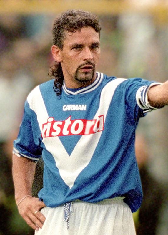 Roberto Baggio of Brescia during the Coppa Italia match against Juventus in Brescia, Italy. 