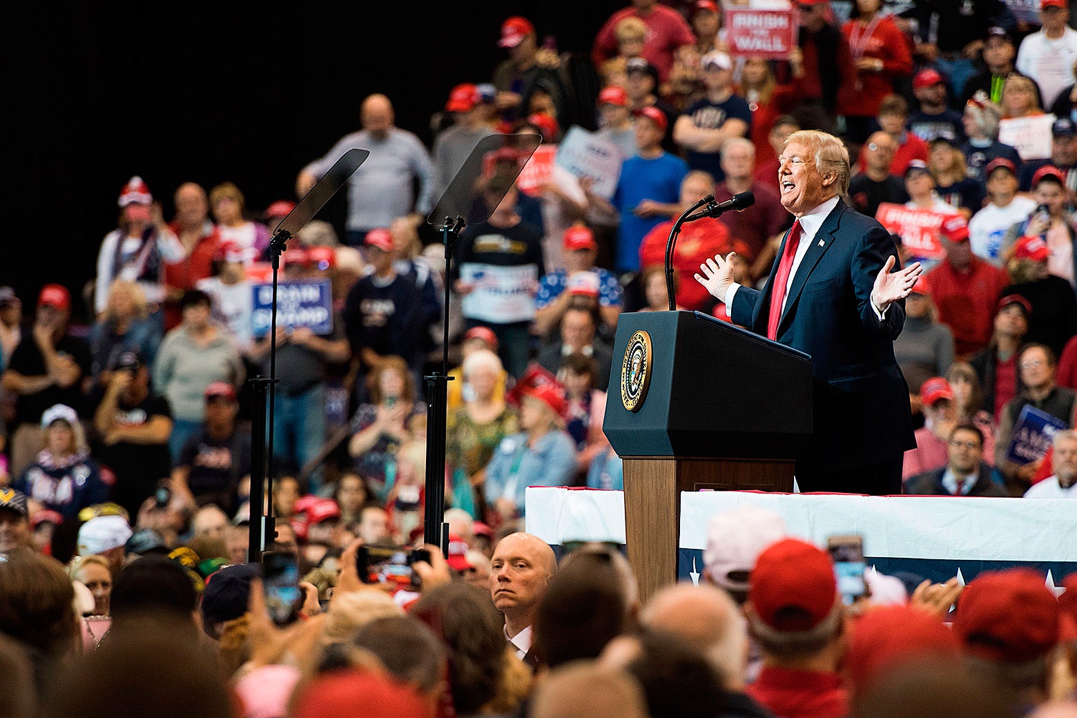 Donald Trump speaks at a Make America Great Again rally in Cleveland on Monday.