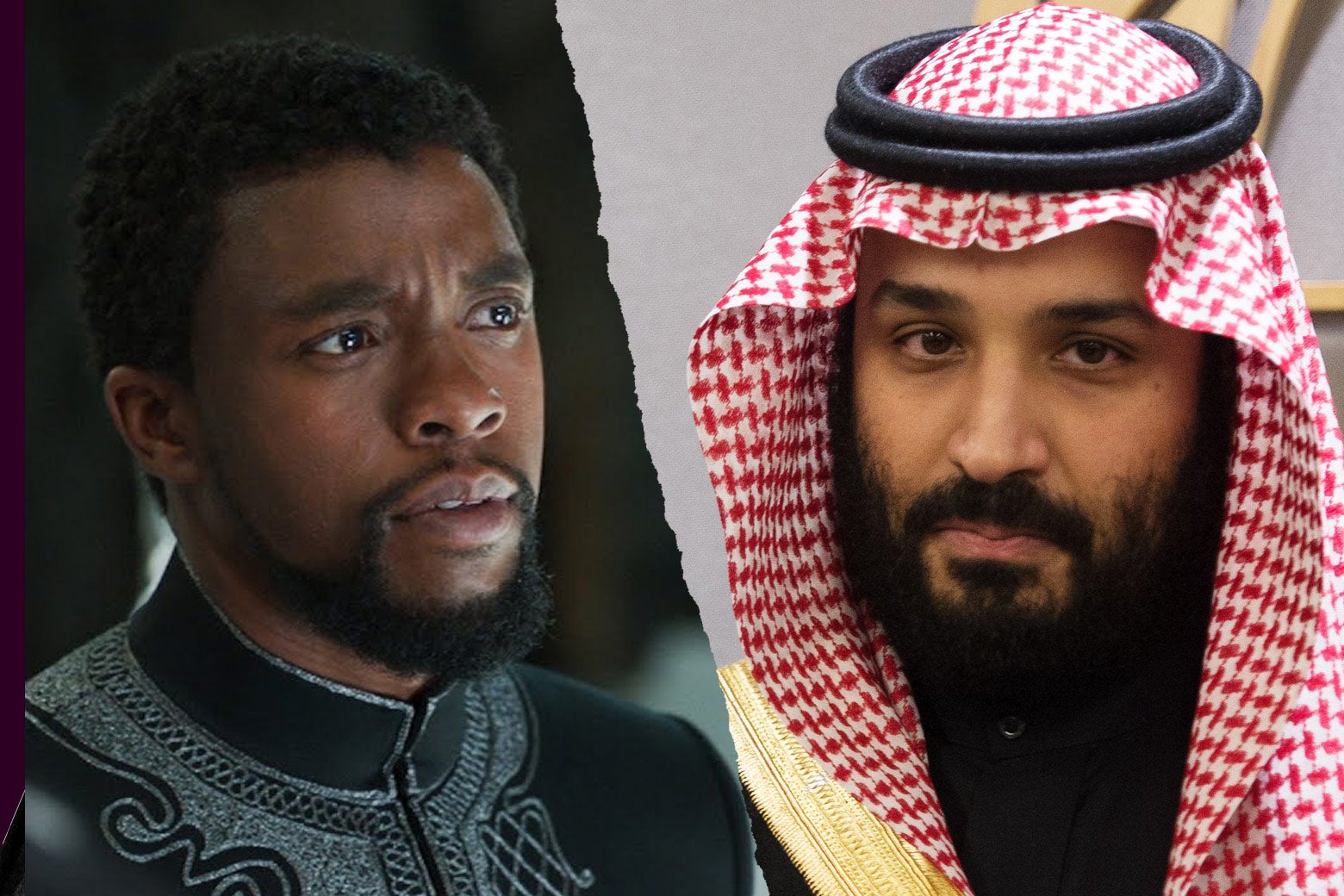 Chadwick as T’Challa in Black Panther and Prince Mohammed bin Salman Al Saud, Crown Prince, Kingdom of Saudi Arabia.