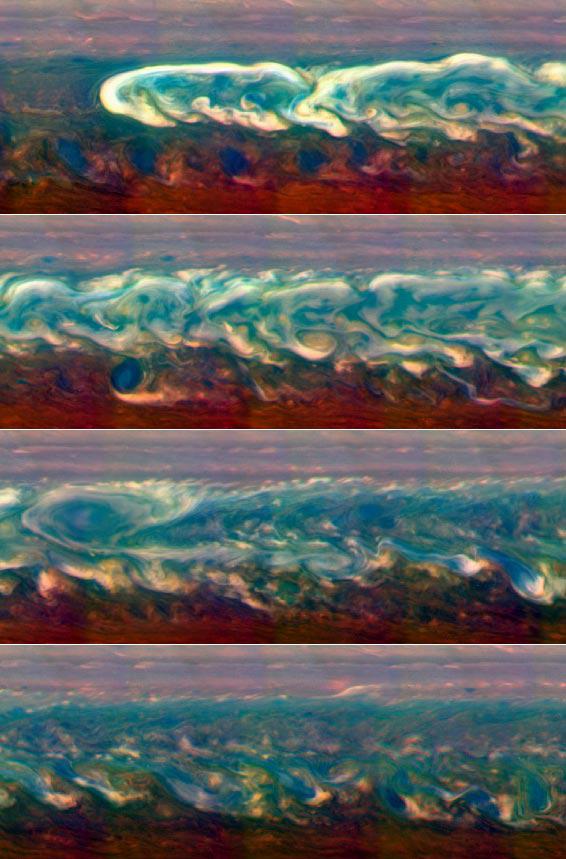 Saturn storm rages