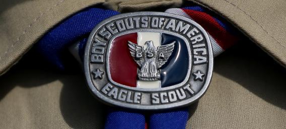 A detail of a Boy Scout uniform 