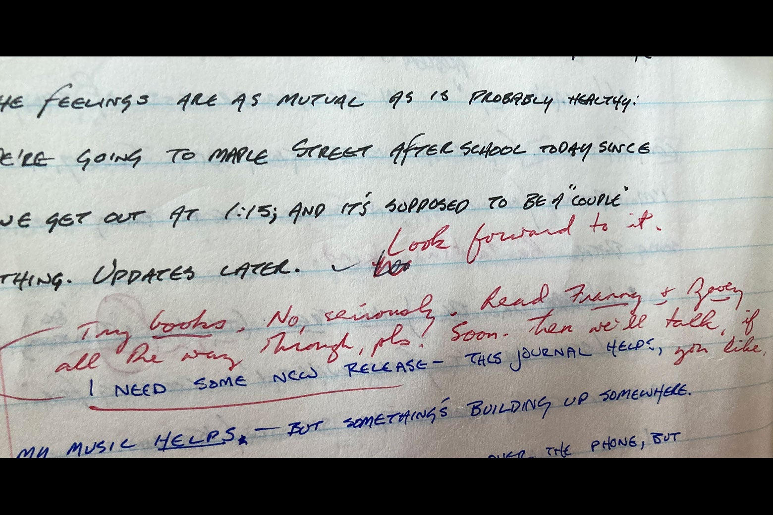 The journal entry in which Bailey recommends Franny and Zooey.