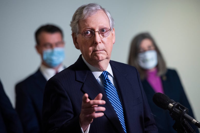 Mitch McConnell pointing