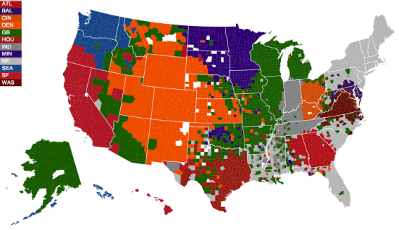 Facebook playoff fan map county by county