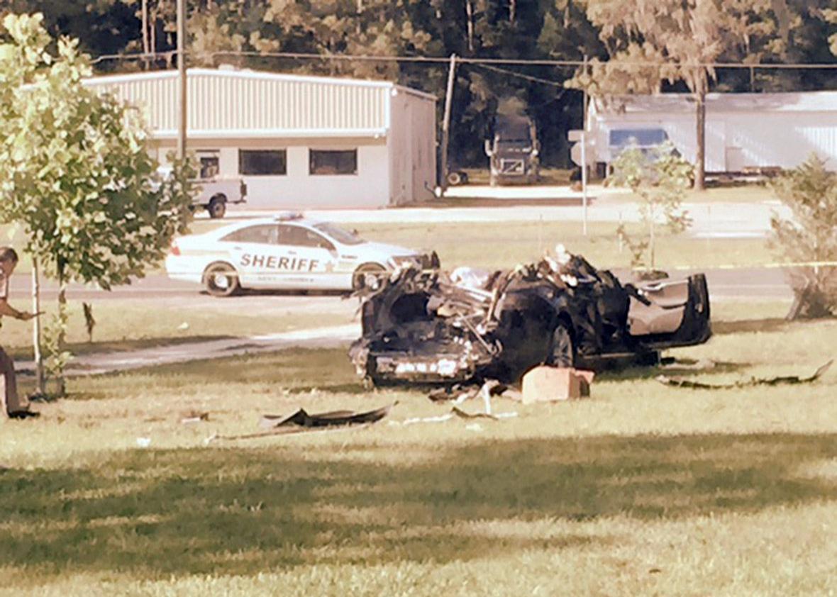A Tesla Model S involved in the fatal crash on May 7, 2016