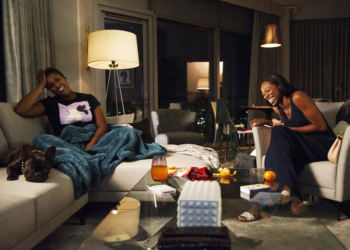Issa Rae and Yvonne Orji in Insecure.