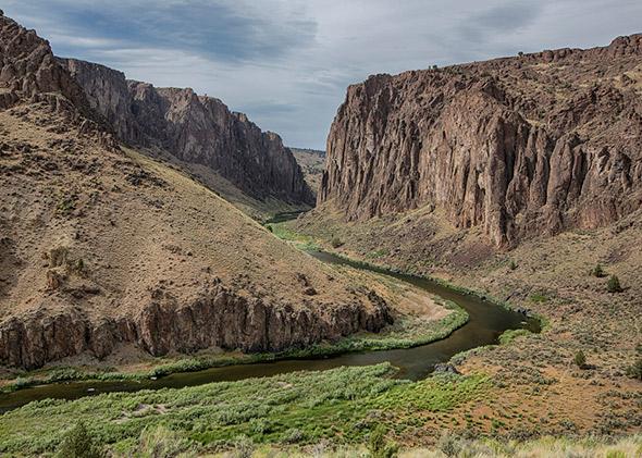 The Owyhee River, deep down into the 1,000-foot canyons of eastern Oregon.
