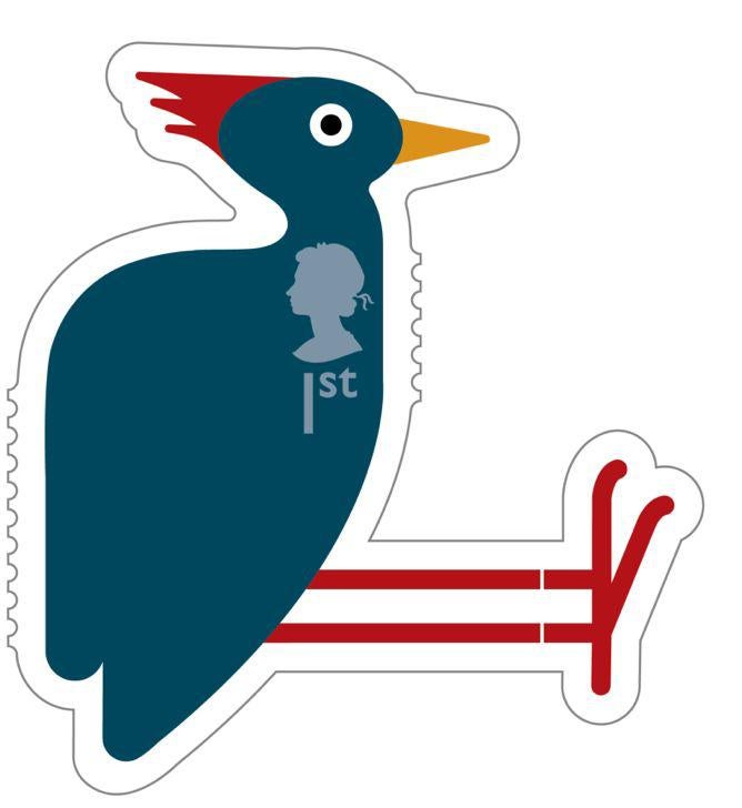 Animail Woodpecker stamp 400%