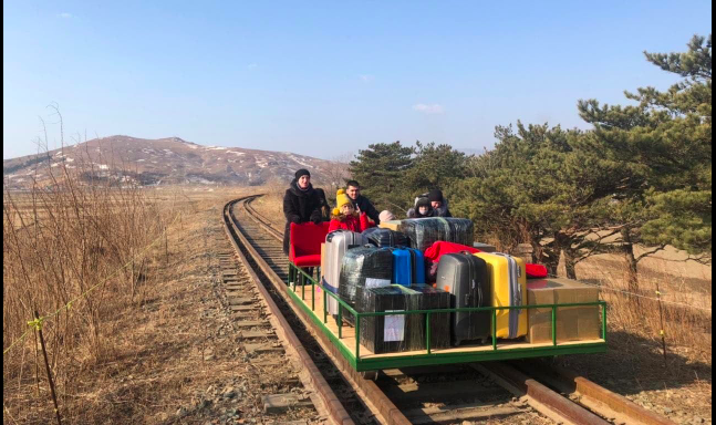 Russian Diplomats Forced to Push Train Trolley Across North Korean Border to Get Home