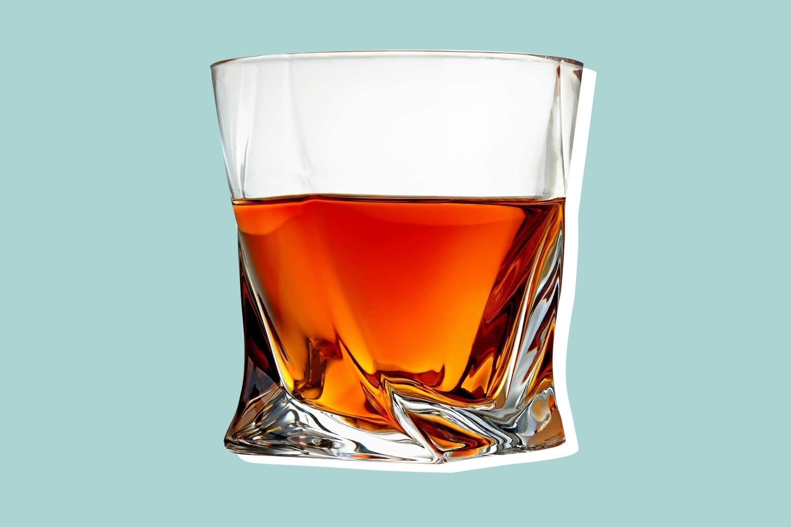 The Venero glass with whiskey in it.