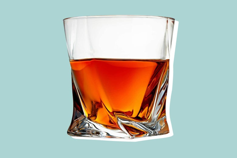 The Venero glass with whiskey in it.