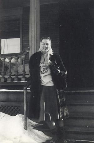 Flannery O'Connor in Iowa City, 1947. Photo taken by Martha Sprieser, her roommate.