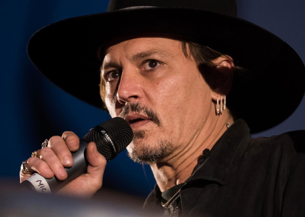 Johnny Depp jokes about assassinating Trump.