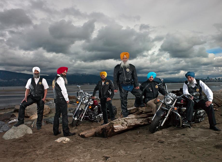 Sikh Motorcycle Club in Stanley Park. Vancouver, British Columbia March 2012