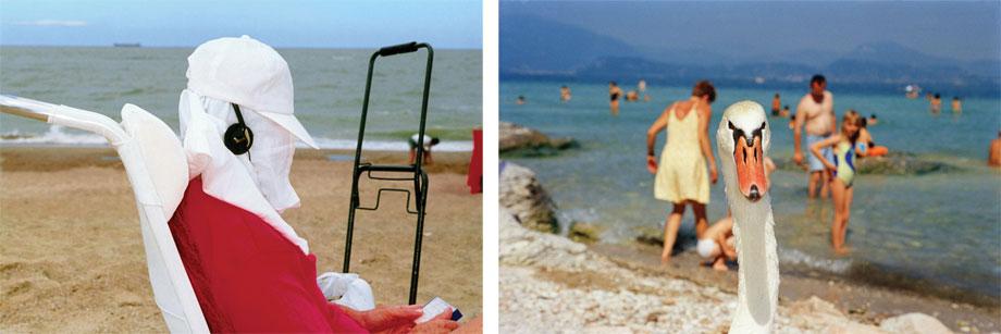 Left: KNOKKE, Belgium—2001. Right: LAKE GARDA, Italy—1999. Both from Life's a Beach (Aperture, 2012).