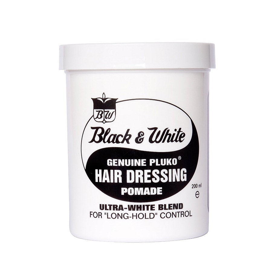 A jar of Black & White hair pomade.