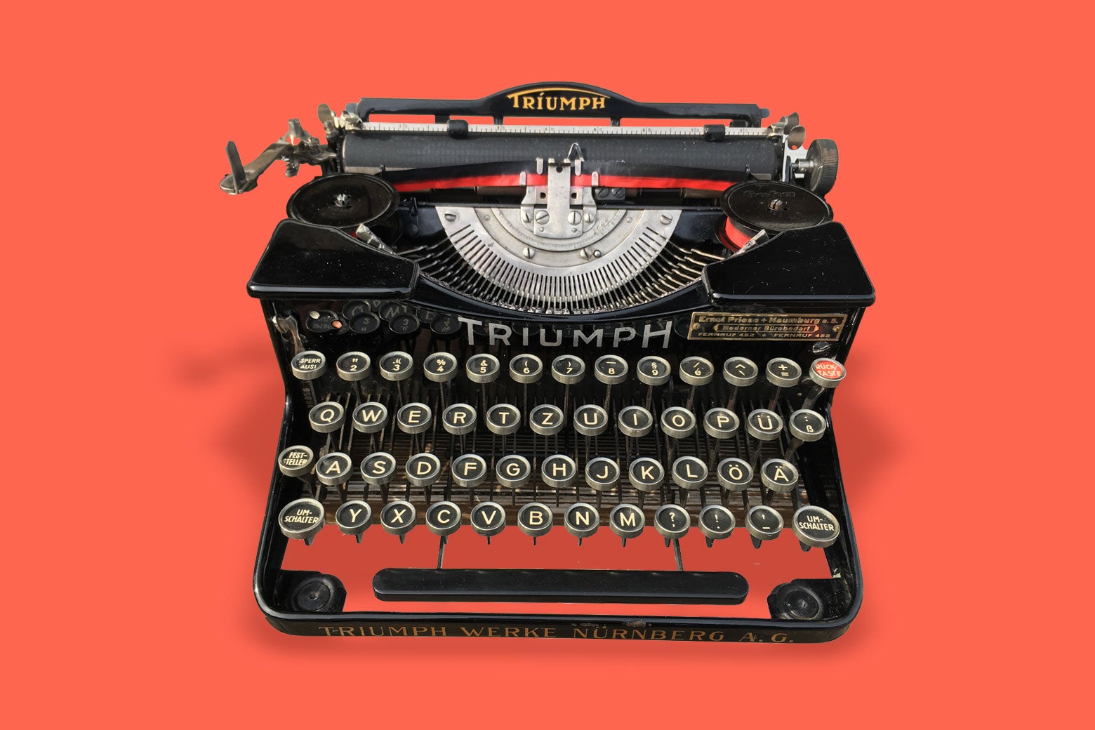 The Triumph typewriter is more square and has a more art deco flair to it than some of the others.
