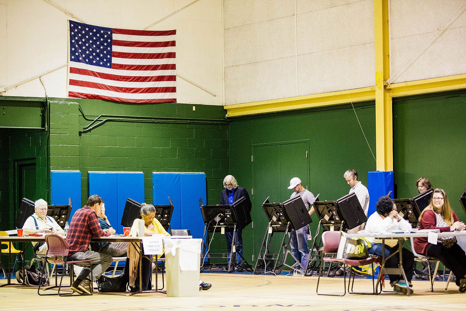 Voters cast their ballots near uptown Charlotte, North Carolina, on Nov. 8, 2016.