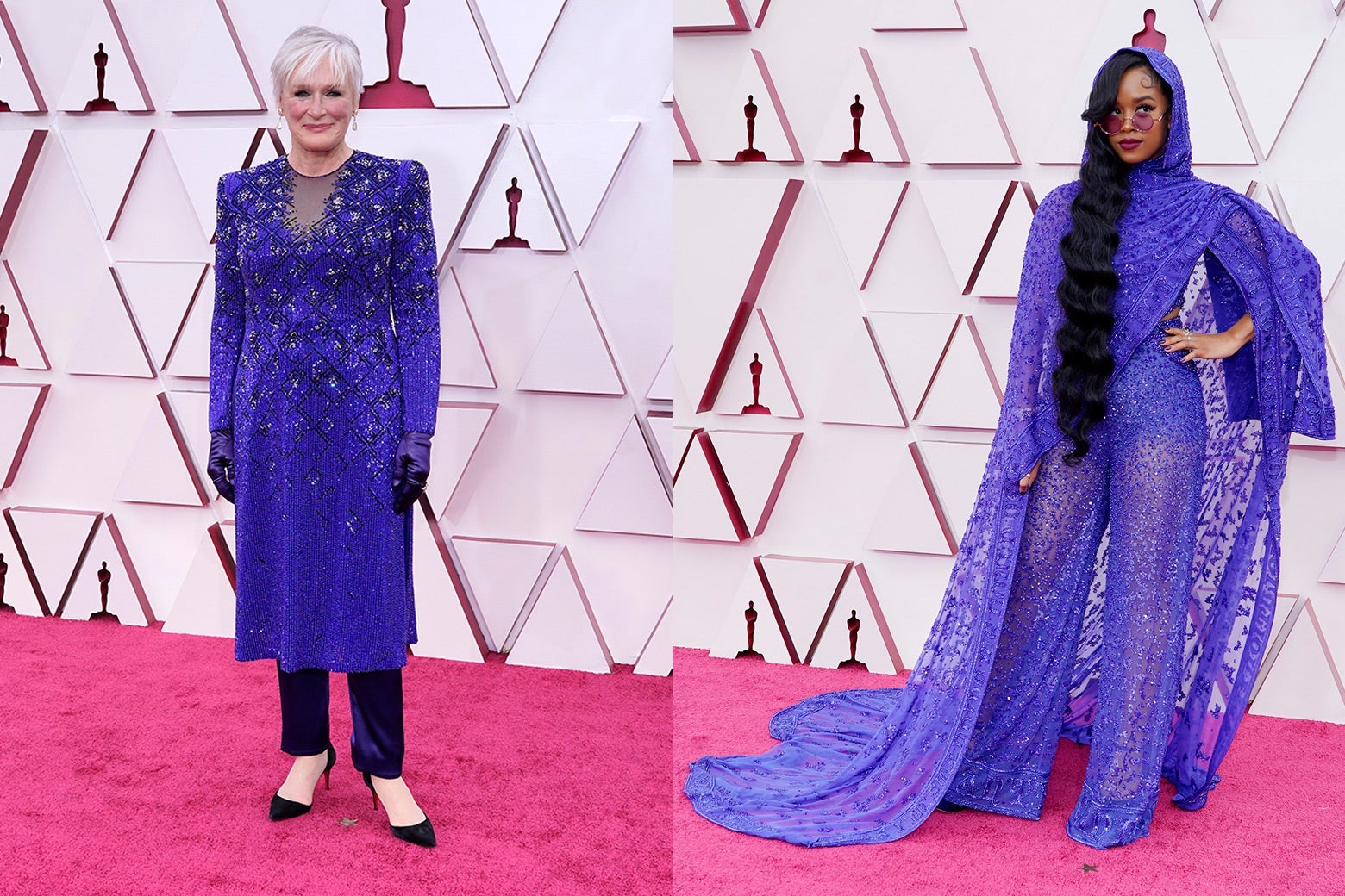 Glenn Close and HER pose on the Oscars red carpet.