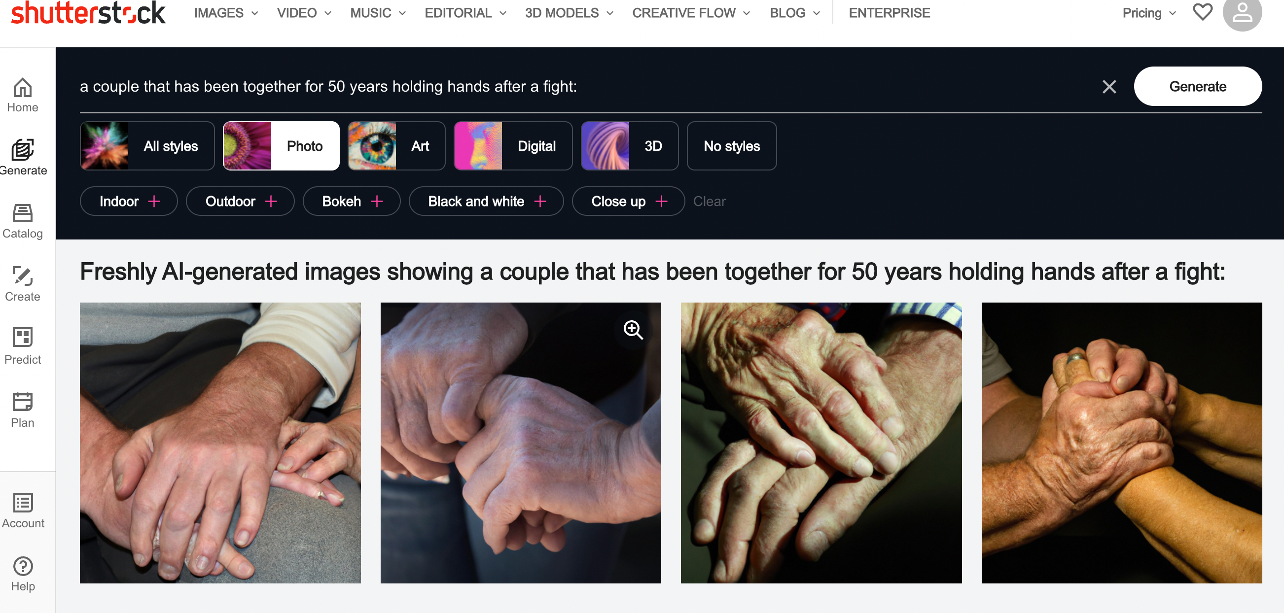 A screenshot featuring a grid of computer-generated hands.