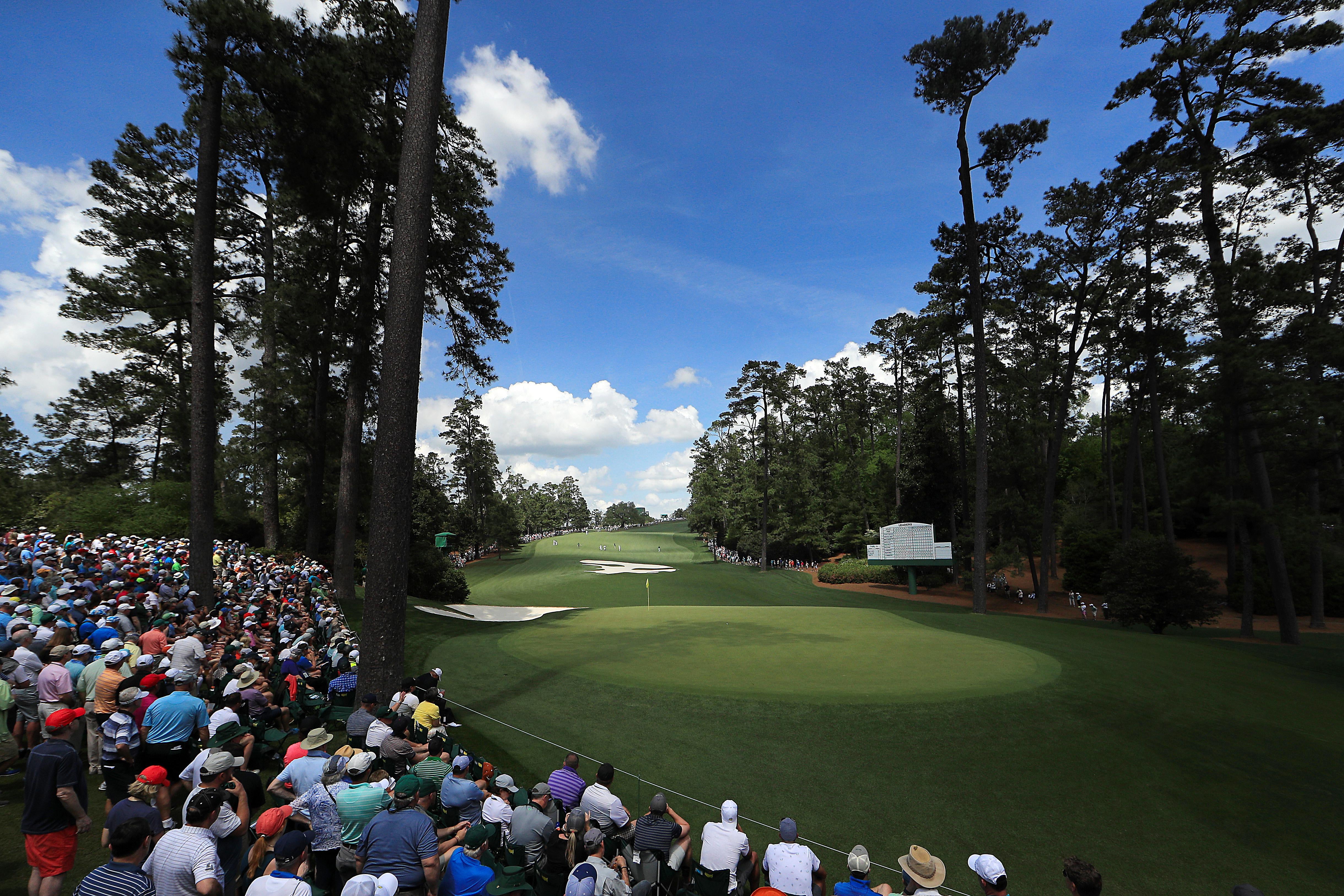 AUGUSTA, GEORGIA - APRIL 11: A general view of the tenth green during the first round of the Masters at Augusta National Golf Club on April 11, 2019 in Augusta, Georgia. (Photo by Mike Ehrmann/Getty Images)