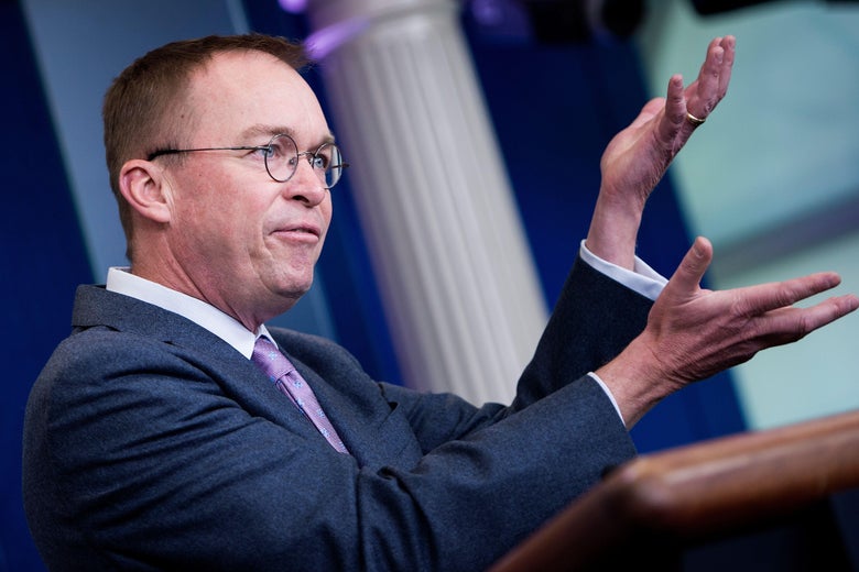 Office of Management and Budget Director Mick Mulvaney speaks about the Consolidated Appropriations Act of 2018 at the White House March 22, 2018 in Washington, DC.