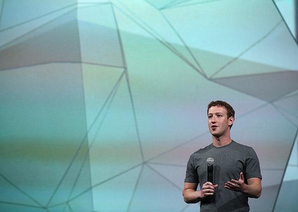 Facebook CEO Mark Zuckerberg delivers the opening keynote at the Facebook f8 conference.