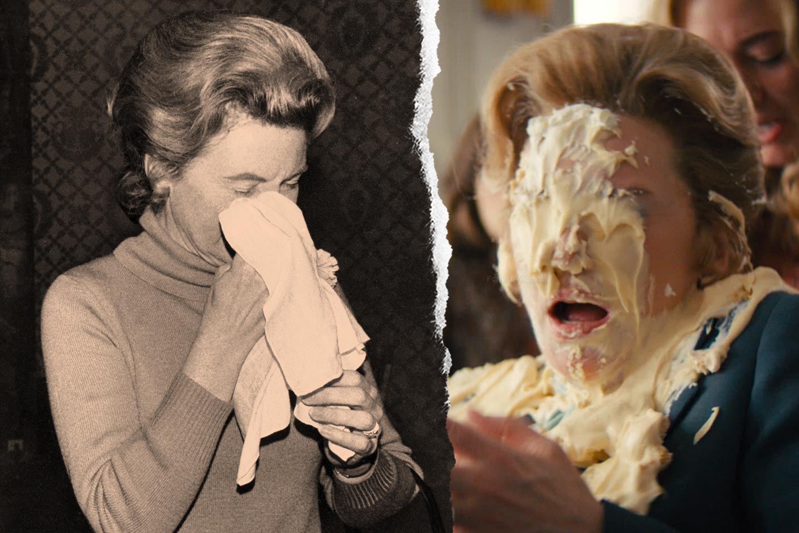 Phyllis Schlafly and Cate Blanchette, both after getting a pie in the face.