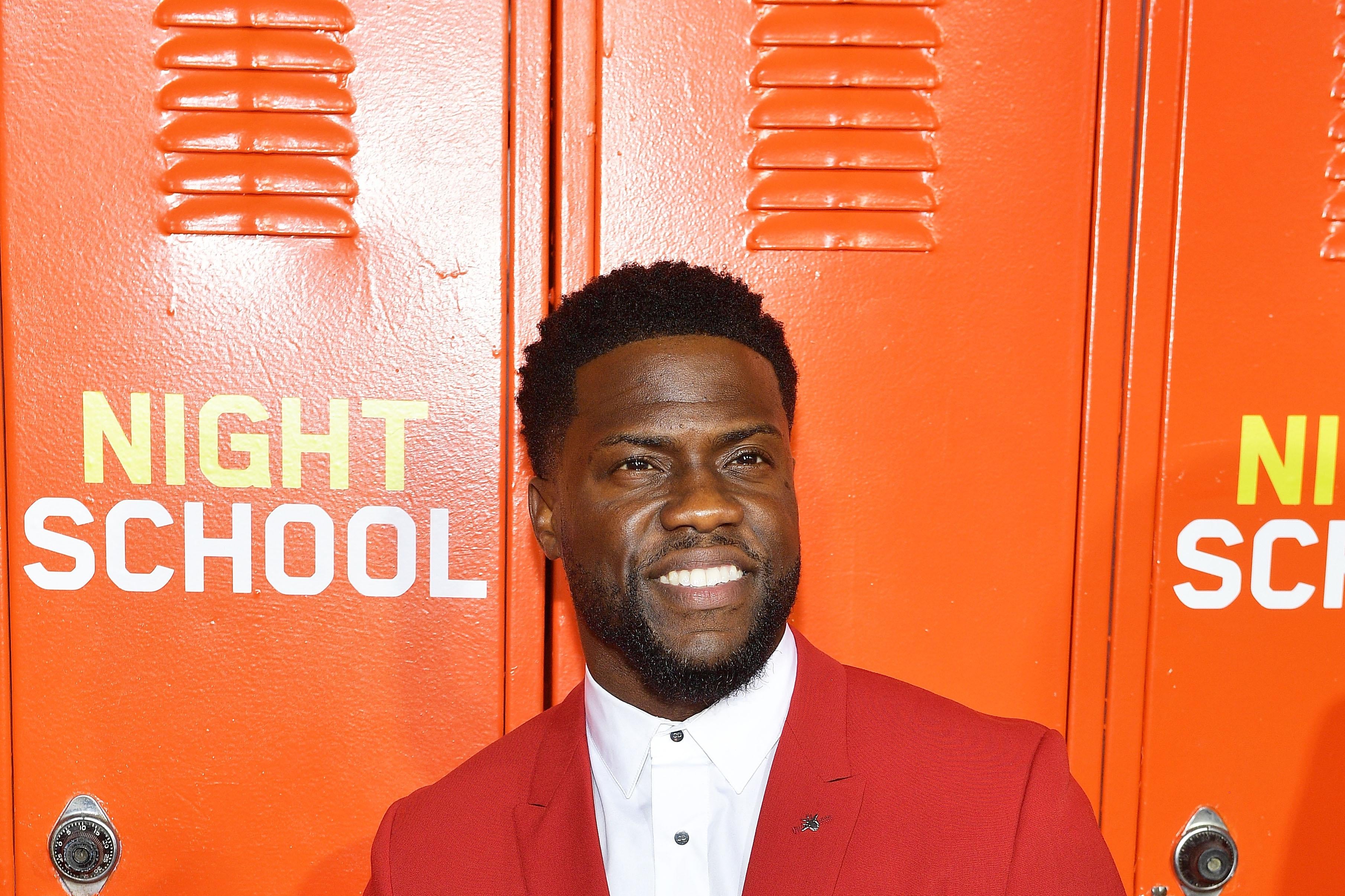 Kevin Hart on a red carpet for Night School.