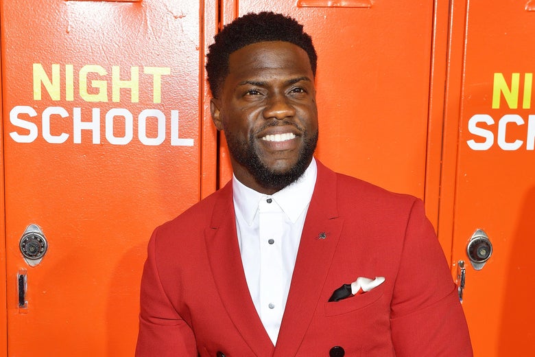 Kevin Hart on a red carpet for Night School.