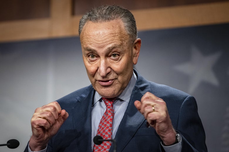 Senate Majority Leader Chuck Schumer, a Democrat from New York, speaks during a news conference at the U.S. Capitol in Washington, D.C. on March 16, 2021. 