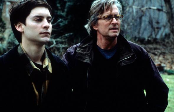 Tobey Maguire and Michael Douglas in Wonder Boys.