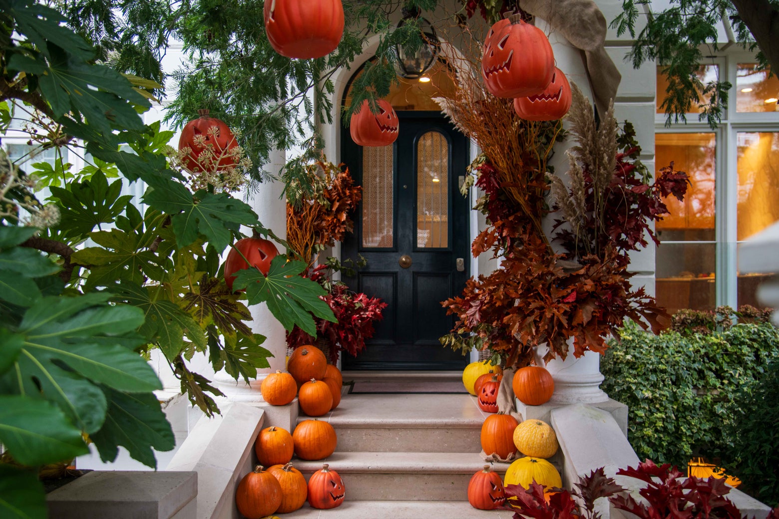 over-the-top pumpkin display for Halloween