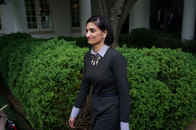 Administrator of the Centers for Medicare and Medicaid Services Seema Verma arrives in the Rose Garden of the White House to attend a press conference following the House of Representative vote on the health care bill on May 4, 2017 in Washington, DC.
Following weeks of in-party feuding and mounting pressure from the White House, lawmakers voted 217 to 213 to pass a bill dismantling much of Barack Obama's Affordable Care Act and allowing US states to opt out of many of the law's key health benefit guarantees / AFP PHOTO / MANDEL NGAN        (Photo credit should read MANDEL NGAN/AFP/Getty Images)