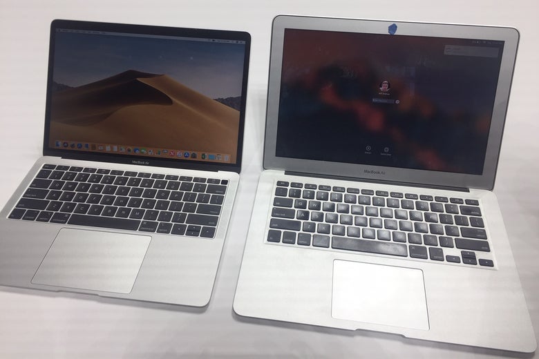 The old MacBook Air and the new.