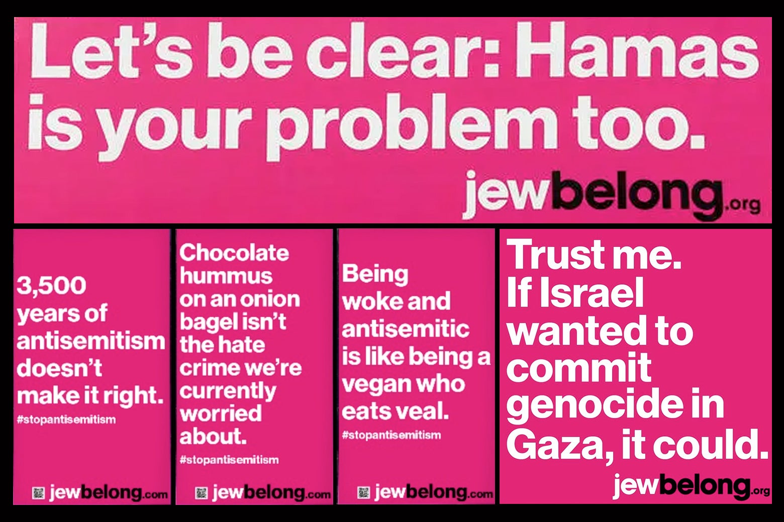 JewBelong's billboards about Hamas, Israel, and antisemitism exclude a lot  of Jews. Ironic!