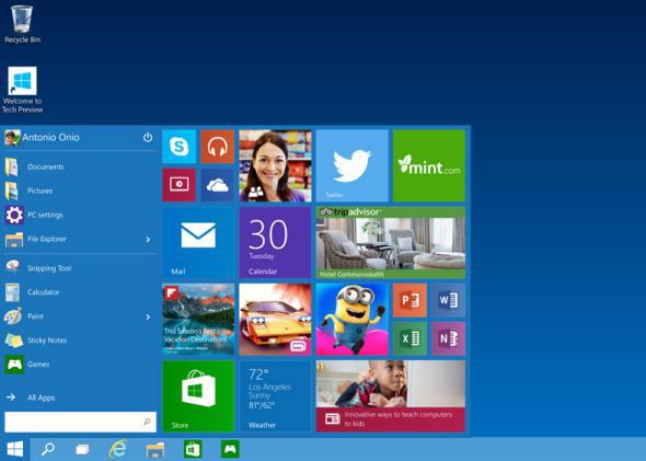 Windows 10 Start menu